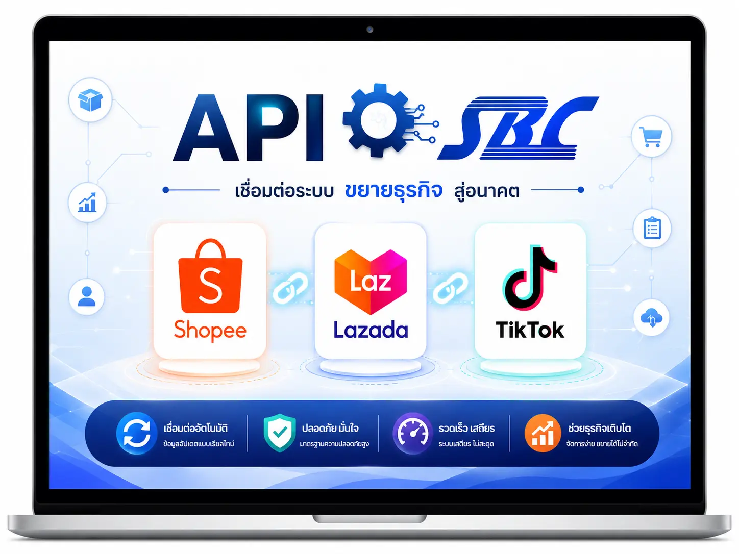 ระบบโปรแกรมบัญชี SBC เชื่อมต่อ API กับ Lazada Shopee และ TikTok